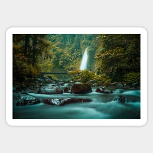 Tropic Waterfall on a Rocky River in Rain Forest Sticker